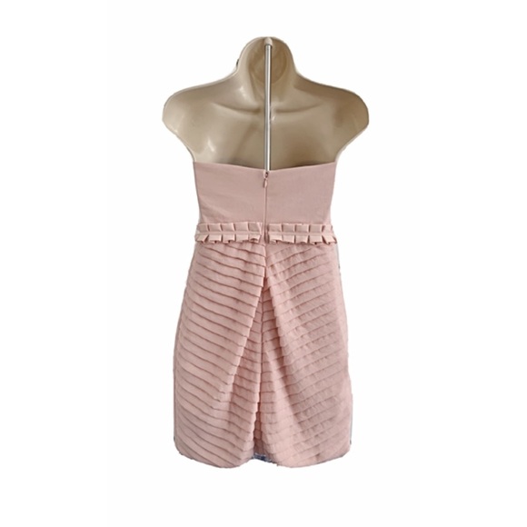 BCBGeneration Strapless Pale Pink Strapless Pleated Cocktail Dress Size 0 NWT - Picture 2 of 7